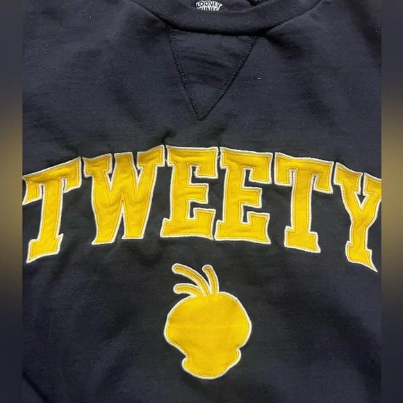 Vintage 90's Tweety Bird Sweatshirt Looney Tunes Six Flags Medium EUC - Picture 2 of 6